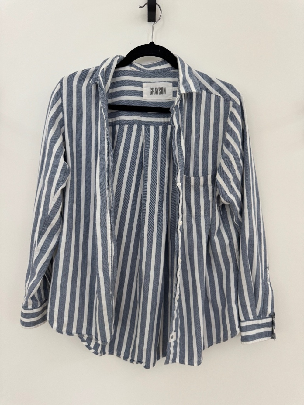 Grayson The Hero Striped Button-Down Shirt Blue/White Size 2
